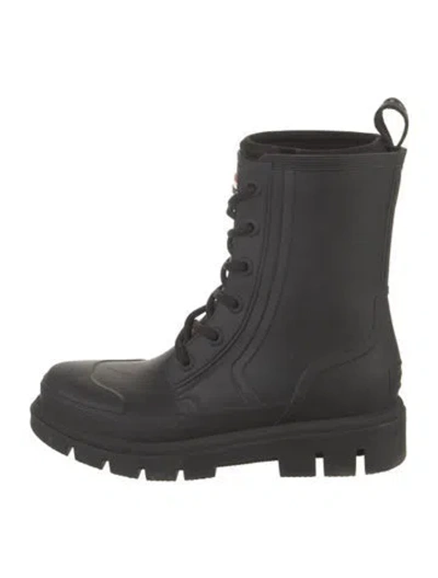 Pre-owned Hunter Rubber Rain Boots In Black