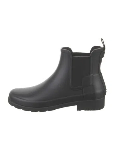 Pre-owned Hunter Rubber Rain Boots In Black