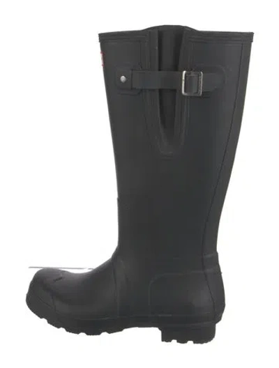 Pre-owned Hunter Rubber Rain Boots In Black