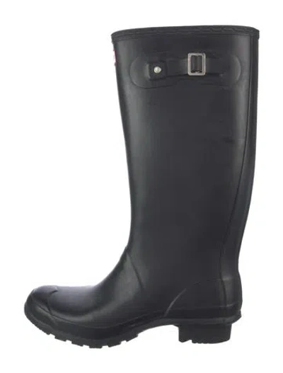 Pre-owned Hunter Rubber Rain Boots In Black