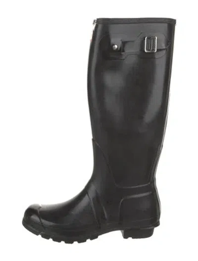 Pre-owned Hunter Rubber Rain Boots In Black