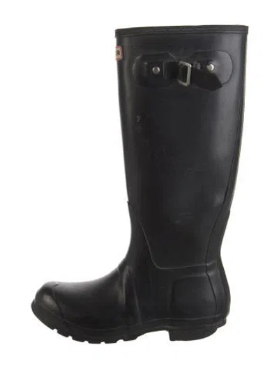Pre-owned Hunter Rubber Rain Boots In Black