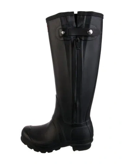Pre-owned Hunter Rubber Rain Boots In Black