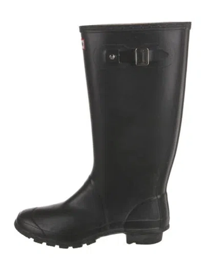 Pre-owned Hunter Rubber Rain Boots In Black