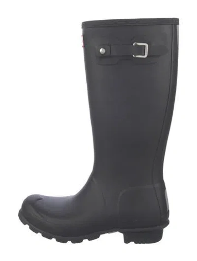 Pre-owned Hunter Rubber Rain Boots In Black