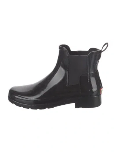 Pre-owned Hunter Rubber Rain Boots In Black