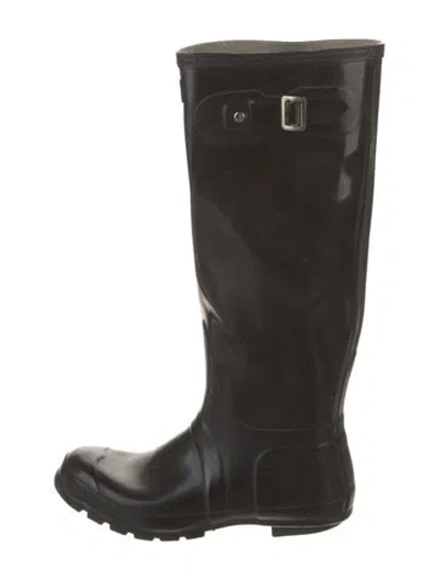 Pre-owned Hunter Rubber Rain Boots In Black