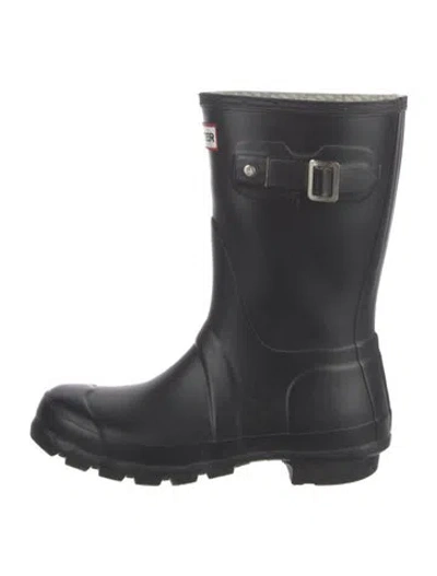 Pre-owned Hunter Rubber Rain Boots In Black