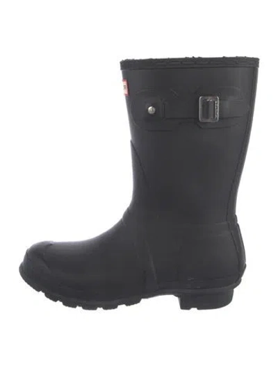 Pre-owned Hunter Rubber Rain Boots In Black