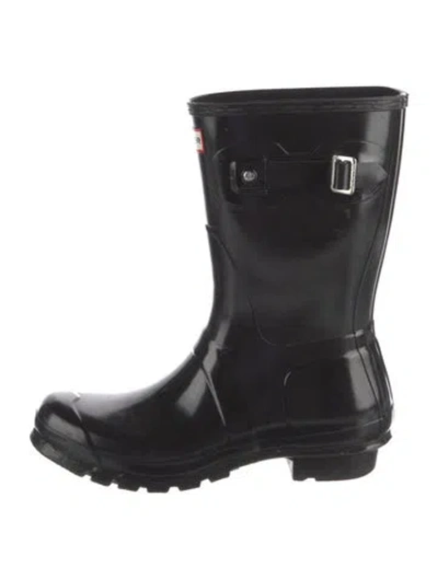 Pre-owned Hunter Rubber Rain Boots In Black