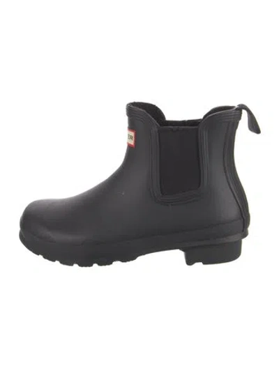 Pre-owned Hunter Rubber Rain Boots In Black