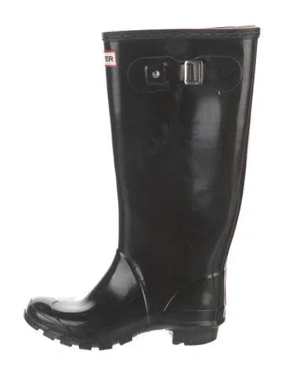 Pre-owned Hunter Rubber Rain Boots In Black