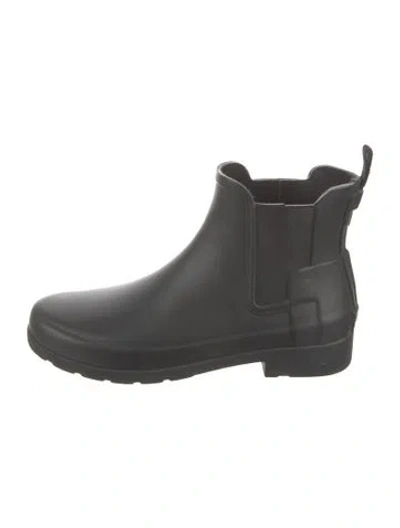 Pre-owned Hunter Rubber Rain Boots In Black