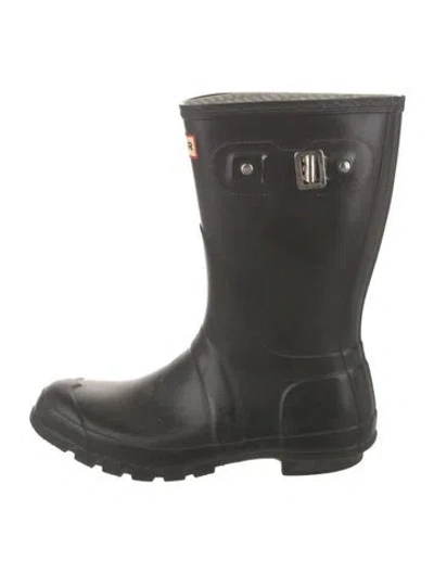 Pre-owned Hunter Rubber Rain Boots In Black