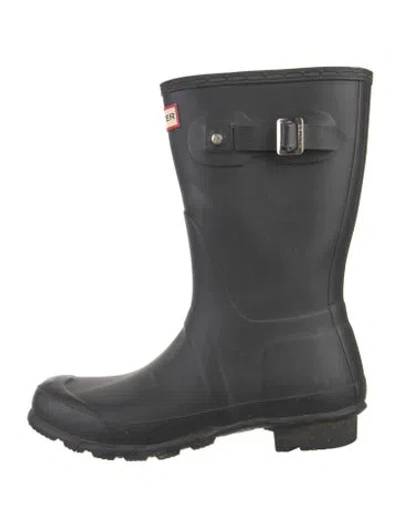 Pre-owned Hunter Rubber Rain Boots In Black
