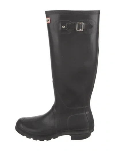 Pre-owned Hunter Rubber Rain Boots In Black