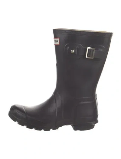 Pre-owned Hunter Rubber Rain Boots In Black