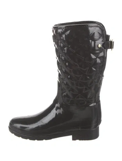 Pre-owned Hunter Rubber Rain Boots In Black