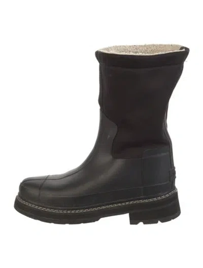 Pre-owned Hunter Rubber Rain Boots In Black