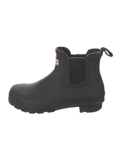 Pre-owned Hunter Rubber Rain Boots In Black