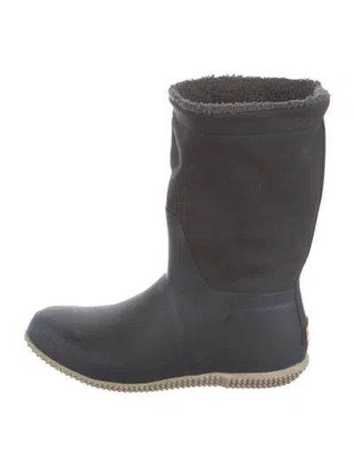 Pre-owned Hunter Rubber Rain Boots In Black
