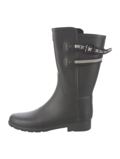 Pre-owned Hunter Rubber Rain Boots In Black