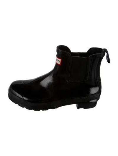 Pre-owned Hunter Rubber Rain Boots In Black