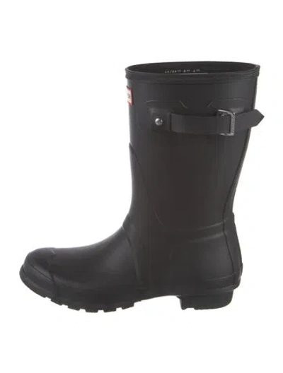 Pre-owned Hunter Rubber Rain Boots In Black