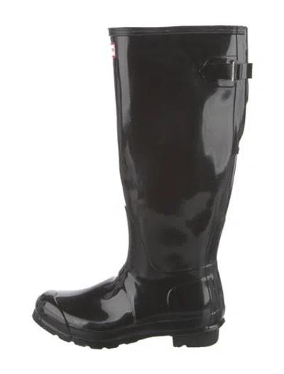 Pre-owned Hunter Rubber Rain Boots In Black