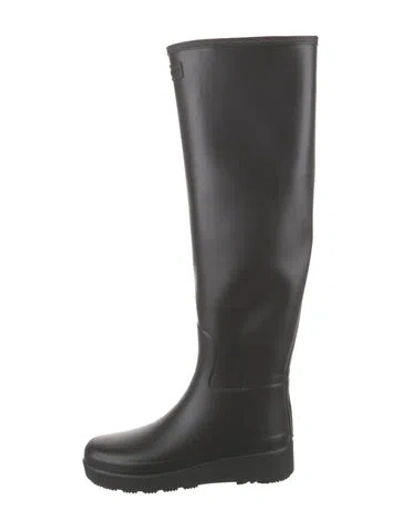Pre-owned Hunter Rubber Rain Boots In Black
