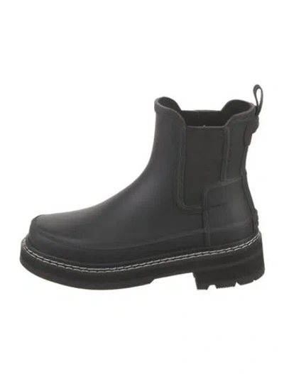 Pre-owned Hunter Rubber Rain Boots In Black