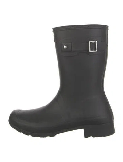 Pre-owned Hunter Rubber Rain Boots In Black