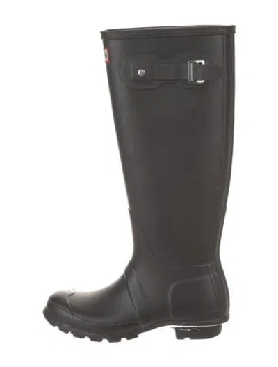 Pre-owned Hunter Rubber Rain Boots In Black