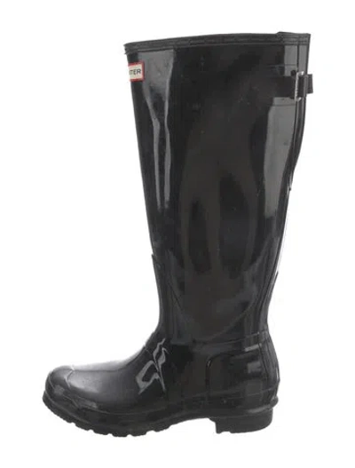 Pre-owned Hunter Rubber Rain Boots In Black