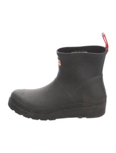 Pre-owned Hunter Rubber Rain Boots In Black