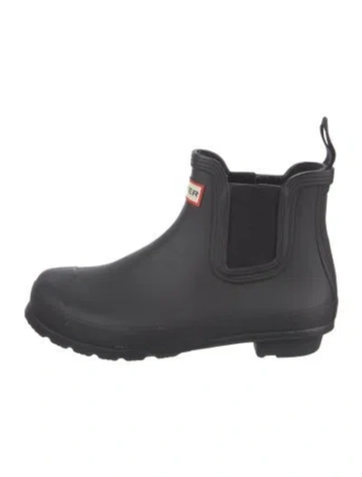 Pre-owned Hunter Rubber Rain Boots In Black