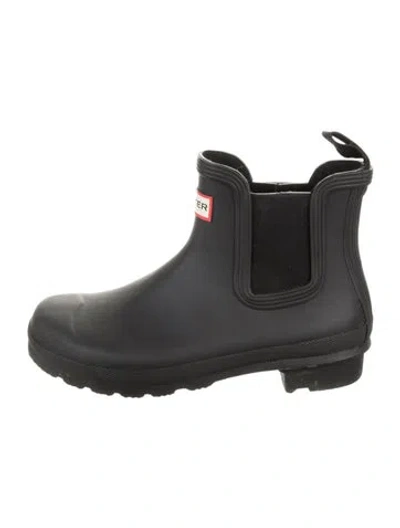 Pre-owned Hunter Rubber Rain Boots In Black