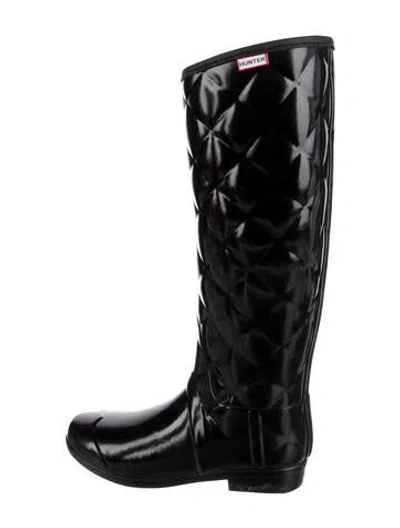 Pre-owned Hunter Rubber Rain Boots In Black