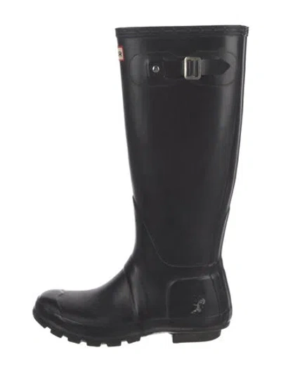 Pre-owned Hunter Rubber Rain Boots In Black