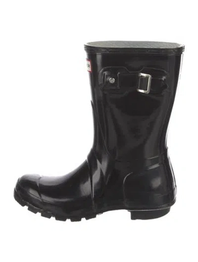 Pre-owned Hunter Rubber Rain Boots In Black