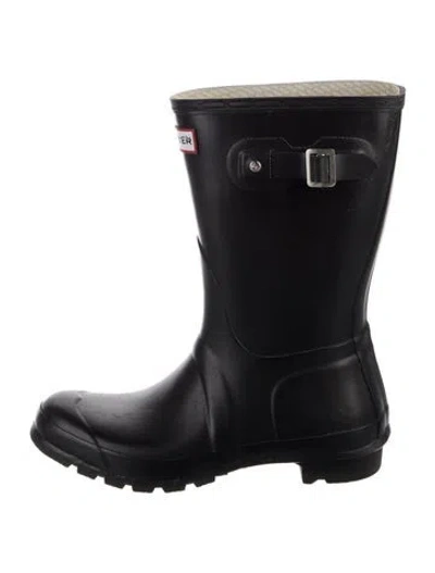 Pre-owned Hunter Rubber Rain Boots In Black