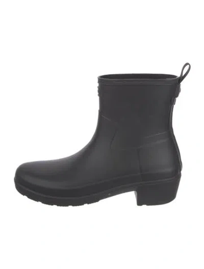 Pre-owned Hunter Rubber Rain Boots In Black