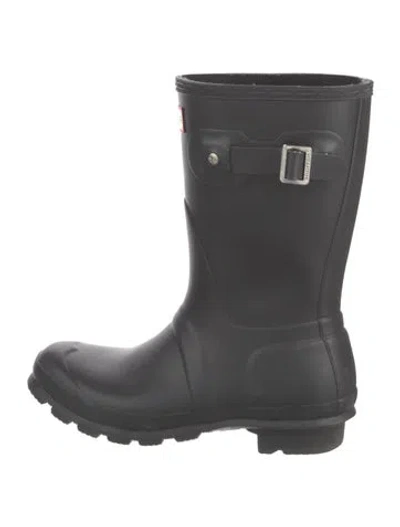 Pre-owned Hunter Rubber Rain Boots In Black
