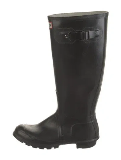 Pre-owned Hunter Rubber Rain Boots In Black