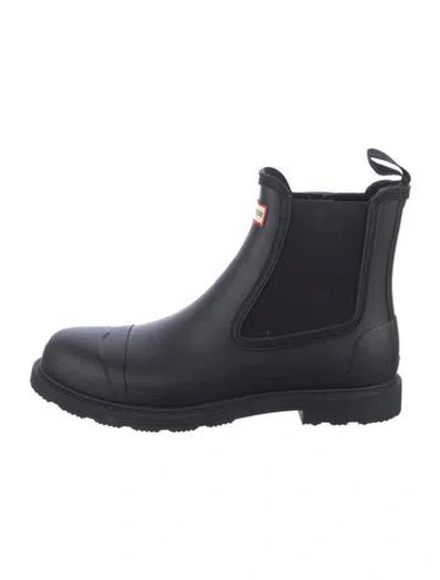 Pre-owned Hunter Rubber Rain Boots In Black