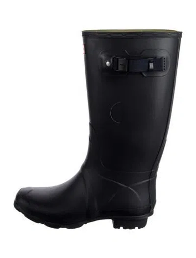 Pre-owned Hunter Rubber Rain Boots In Black