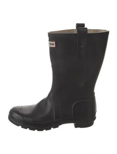Pre-owned Hunter Rubber Rain Boots In Black