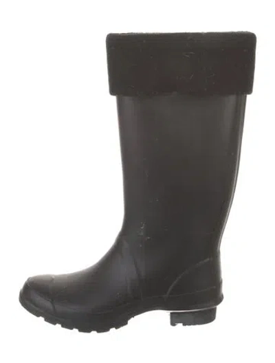 Pre-owned Hunter Rubber Rain Boots In Black