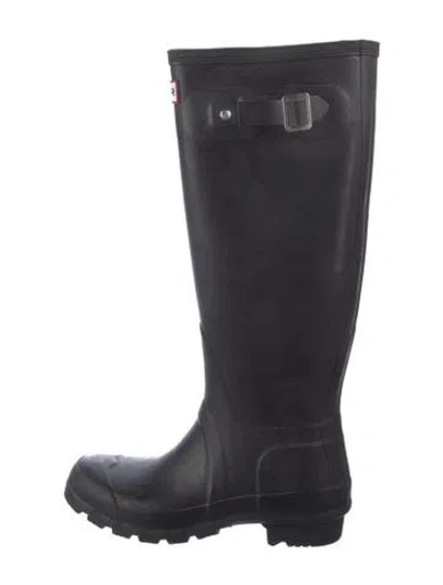 Pre-owned Hunter Rubber Rain Boots In Black