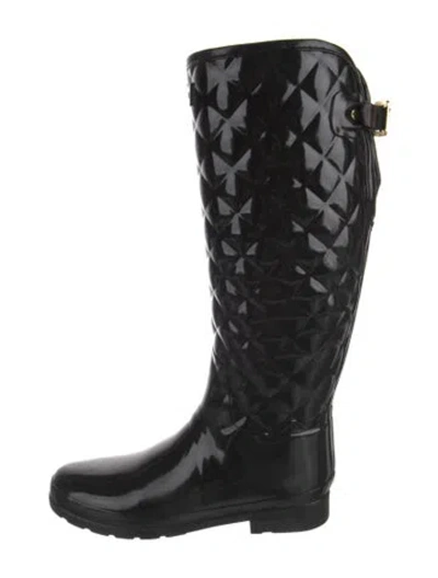 Pre-owned Hunter Rubber Rain Boots In Black